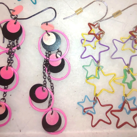 1980s retro dangle earring lot - Picture 4 of 4